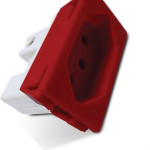 Tomada Painel Steck Com Borne 10A 250V Vermelha S8622