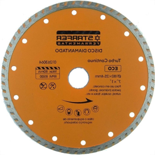Disco Diamantado Starfer Eco Turbo 180Mm Seco/Agua 