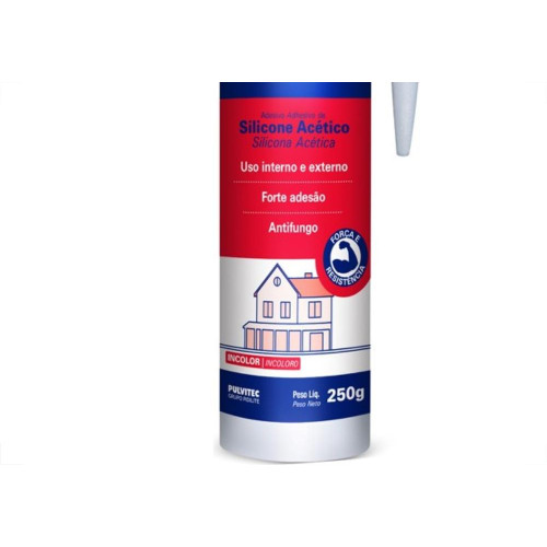 Cola Silicone Polyfort 250G Uso Geral Incolor Pulvitec Zb112