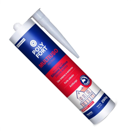 Cola Silicone Polyfort 250G Uso Geral Branco Pulvitec Zb115