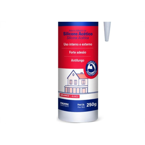 Cola Silicone Polyfort 250G Uso Geral Branco Pulvitec Zb115