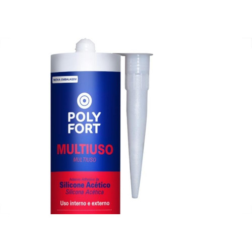 Cola Silicone Polyfort 250G Uso Geral Preta Pulvitec Zb121