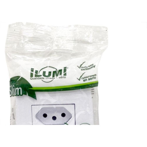 Conjunto Ilumi Slim 4X2 Branco Com Placa (1Simples+Tomada 10A) 80200