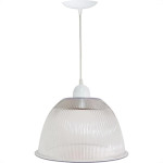 Luminaria Prismatica Bezelux 12'' Com Pendente Branco E27 Bz12Br