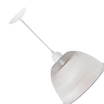 Luminaria Prismatica Bezelux 12'' Com Pendente Branco E27 Bz12Br