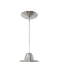 Luminaria Prismatica Bezelux 22'' Com Pendente Escovado Reforcado E40 Bzsf22Ec4