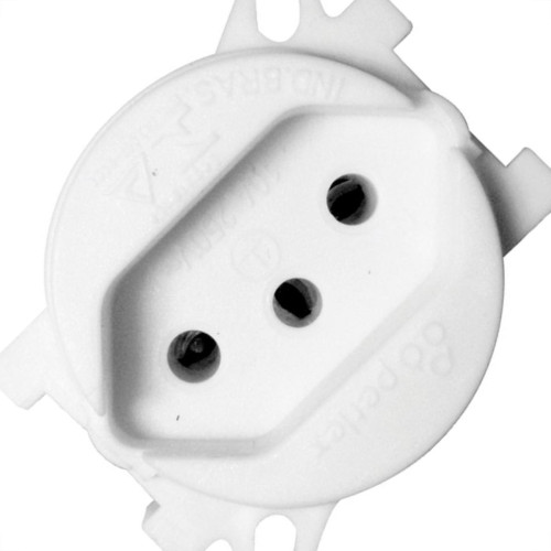 Tomada Piso Perlex 2 Polos +Terra 10A Branca 5711Br