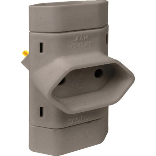 Pino 3 Saidas 2 Polos Perlex ''T'' Cinza 245Czc/10 - Kit C/10 