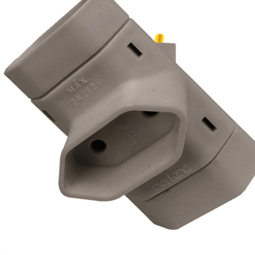 Pino 3 Saidas 2 Polos Perlex ''T'' Cinza 245Czc/10 - Kit C/10 