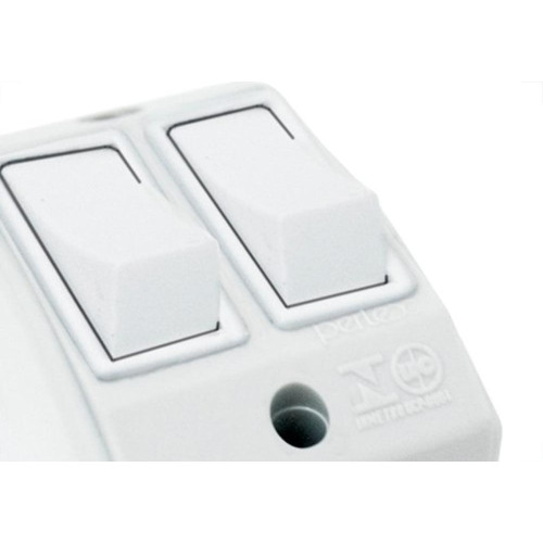 Interruptor Externo Perlex Retangular 2 Simples Branco 172Brc/10 - Kit C/10 