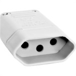 Pino Femea 2 Polos+Terra Perlex 20A Branco 2046Brc/10 - Kit C/10 