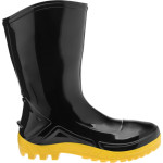 Bota Galocha Marluvas Preta Solado Amarelo (Cano Medio) 38 Par 