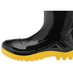 Bota Galocha Marluvas Preta Solado Amarelo (Cano Medio) 38 Par 