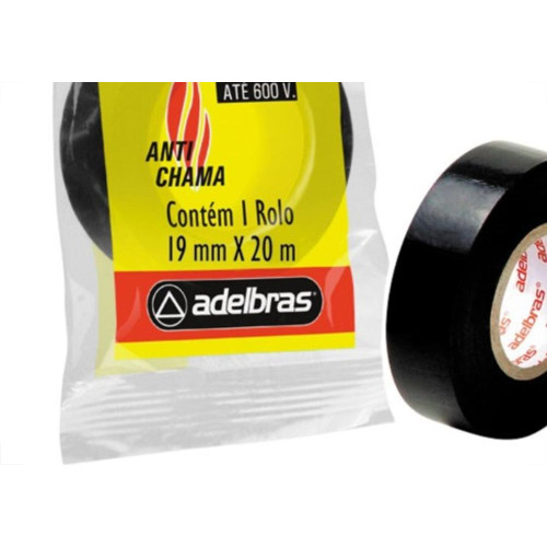 Fita Isolante Adelbras 20Mx19Mm Preta 