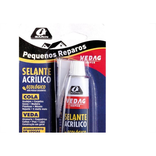 Cola Sela Vedag Acrilica Multiuso Garin 80G Branca Vasb-080