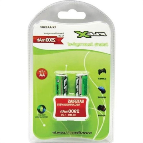 Pilha Recarregavel Flexgold Pequena ''Aa'' 2 Pecas 2900Mah Fx-Aa29B2