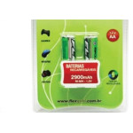 Pilha Recarregavel Flexgold Pequena ''Aa'' 2 Pecas 2900Mah Fx-Aa29B2