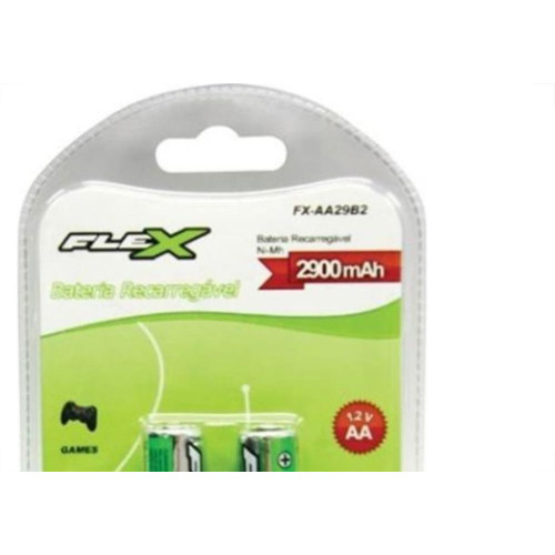 Pilha Recarregavel Flexgold Pequena ''Aa'' 2 Pecas 2900Mah Fx-Aa29B2