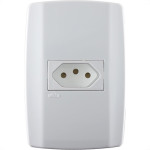 Conjunto Ilumi Slim 4X2 Branco Com Placa (1Tomada 10A) 80150