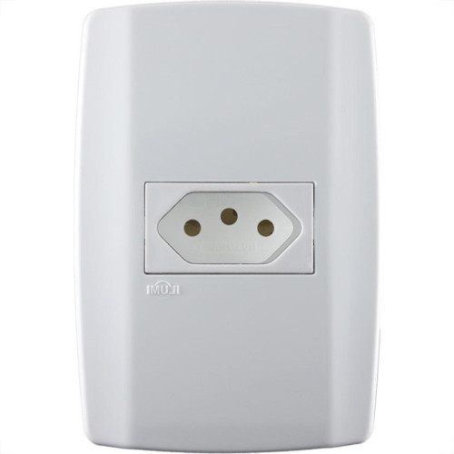 Conjunto Ilumi Slim 4X2 Branco Com Placa (1Tomada 10A) 80150