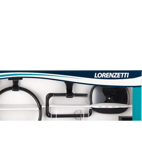 Acessorio Wc Lorenzetti Fortti Preto F24 Kit Com 5 Pecas 