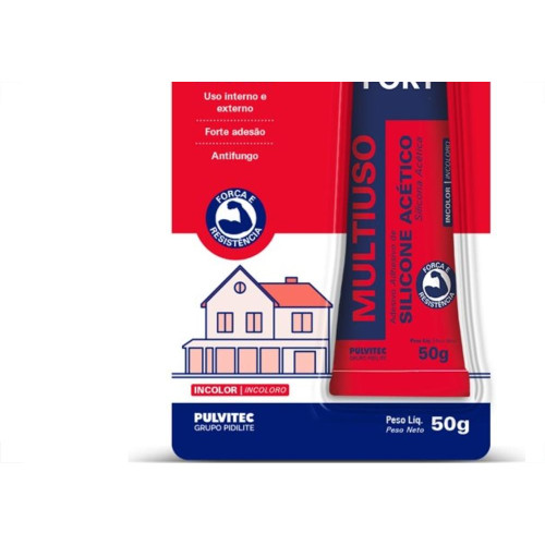 Cola Silicone Polyfort 50G Uso Geral Incolor Pulvitec Zb113