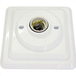 Plafonier Pvc Enerlux Branco Quadrado Soquete Porcelana E27 613