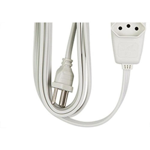 Extensao Daneva Tripla Sort 2 Polos+Terra Pp Branca 10M Saco Dn1913