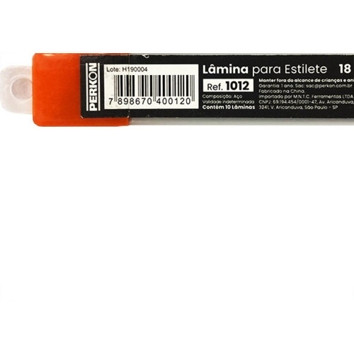 Lamina Estilete Larga Perkon 10Pecas 1012