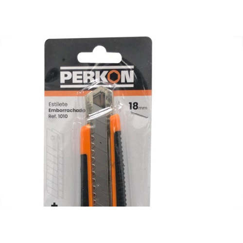Estilete Perkon Emborrachado Com 3 Laminas 18Mm 1010
