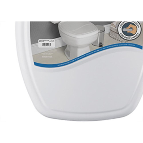 Assento Sanitario Herc ''Almofadado'' Cinza Claro Retangular 2396