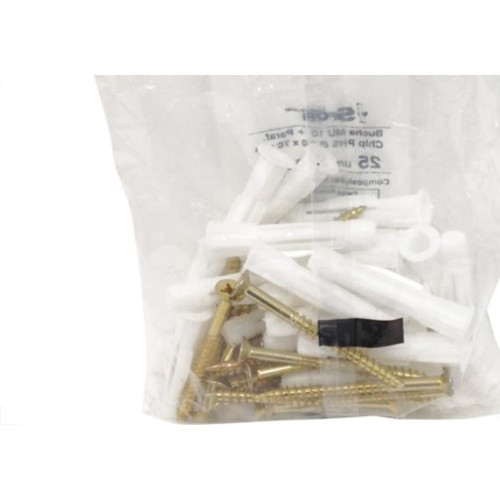 Bucha Fixacao Sforplast Baiano/Gesso 10 Com Parafuso 25Pecas 275
