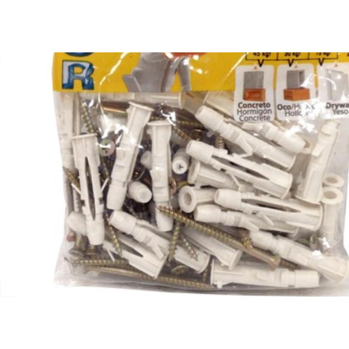 Bucha Fixacao Sforplast Tijolo Baiano Sfu 08 Com Parafuso 50 Pecas 2112