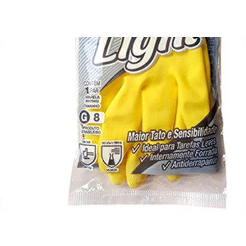 Luva Sanro Light Amarela Tam.P Par 