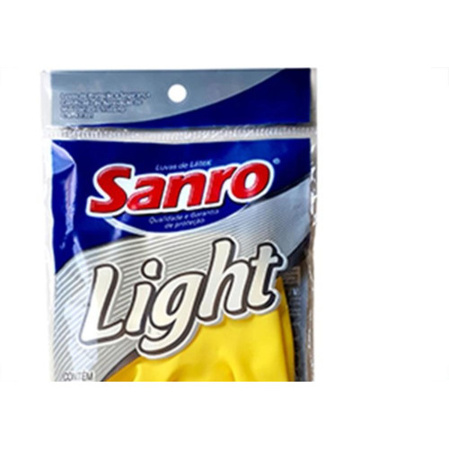 Luva Sanro Light Amarela Tam.M Par 
