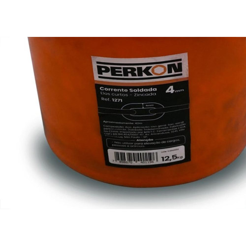 Corrente Soldada Perkon Zincada 4,0 12,5Kg/ 42M 1271