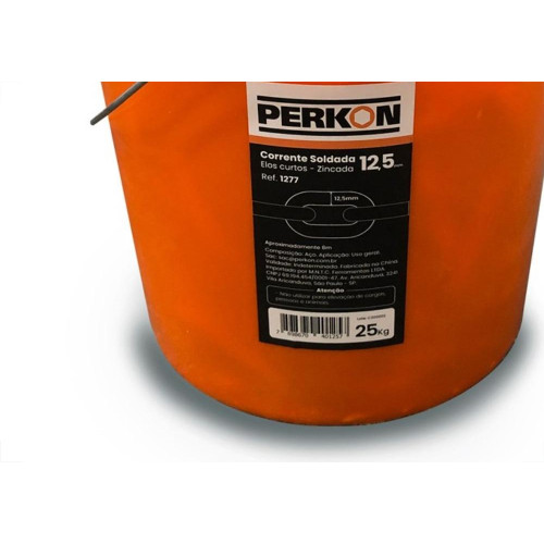 Corrente Soldada Perkon Zincada 12,5 25,0Kg/ 8M 1277
