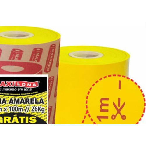 Lona Plastica Maxilona Amarela Reciclada 4X100M+10M 26Kg 100 Micras 1.01.0052