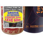 Lona Plastica Maxilona Preta Reciclada 6X 50M+10M 15Kg 70 Micras 1.01.0026