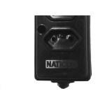 Tomada Barra Naticon   Tripla 10A 2 Polos +Terra Preta 569