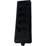 Tomada Barra Naticon   Quintupla 10A 2 Polos +Terra Preta 571