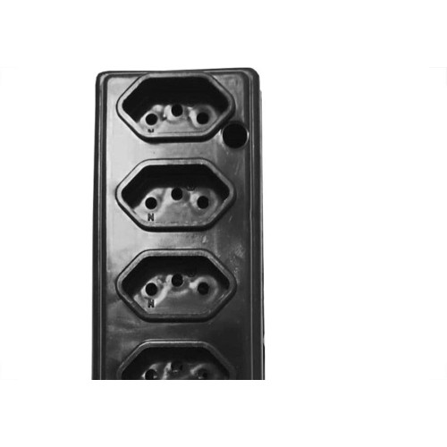 Tomada Barra Naticon   Quintupla 10A 2 Polos +Terra Preta 571