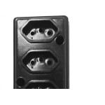 Tomada Barra Naticon   Tripla 20A 2 Polos +Terra Preta 572