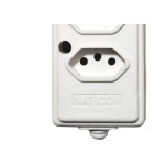 Tomada Barra Naticon   Tripla 10A 2 Polos +Terra Branca 574