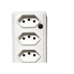 Tomada Barra Naticon   Quadrupla 10A 2 Polos +Terra Branca 575