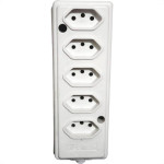 Tomada Barra Naticon   Quintupla 10A 2 Polos +Terra Branca 576