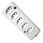 Tomada Barra Naticon   Quintupla 10A 2 Polos +Terra Branca 576