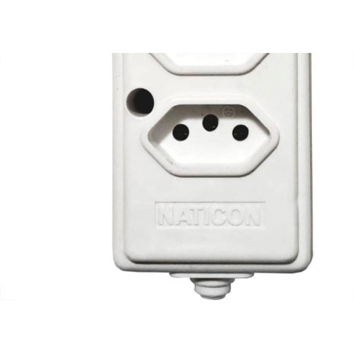 Tomada Barra Naticon   Tripla 20A 2 Polos +Terra Branca 577