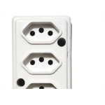 Tomada Barra Naticon   Tripla 20A 2 Polos +Terra Branca 577