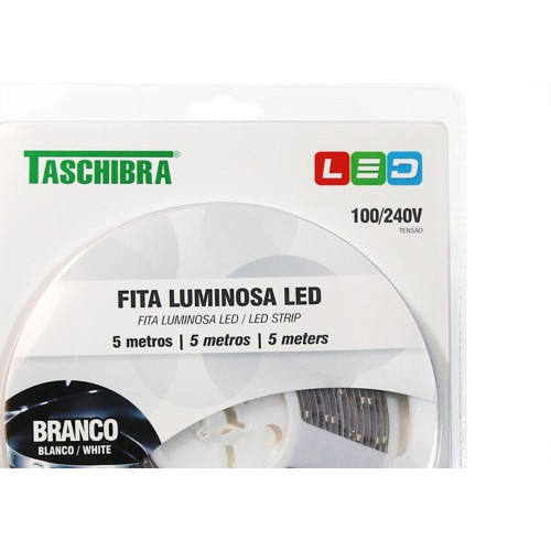 Fita Led Taschibra Ip20 12V 5M Branca -01